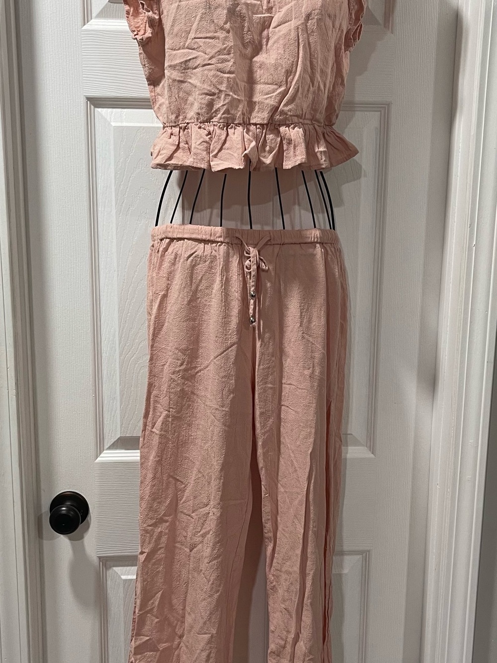 Fancyinn Blush Pink Satin-Look Top